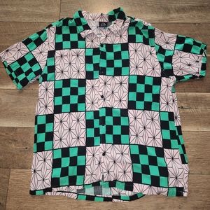 DEMON SLAYERDemon Slayer: Kimetsu No Yaiba Kamado Patterns Woven Button-Up